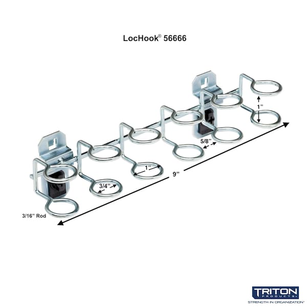 9 In. W Steel Multi-Ring Tool Holder For LocBoard 2 Pack